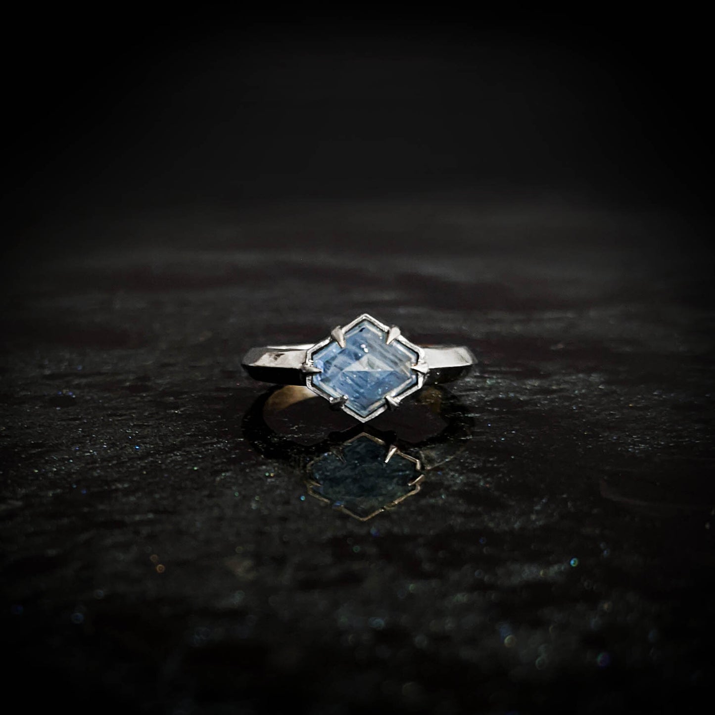 Olenna Elongated Blue Sapphire Hex