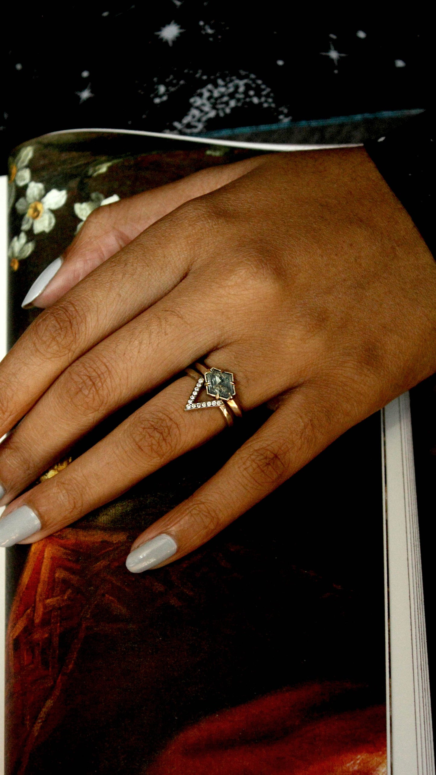 Olenna Elongated Blue Sapphire Hex