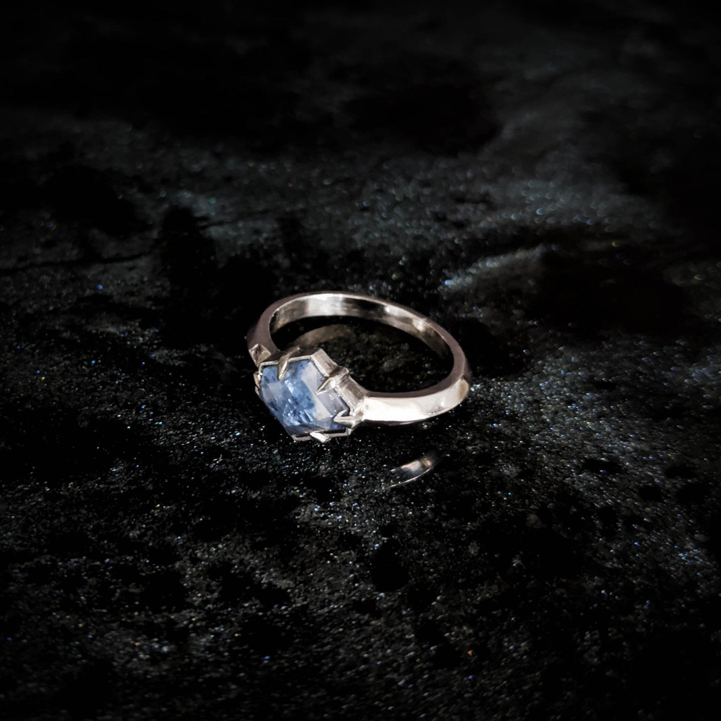 Olenna Elongated Blue Sapphire Hex