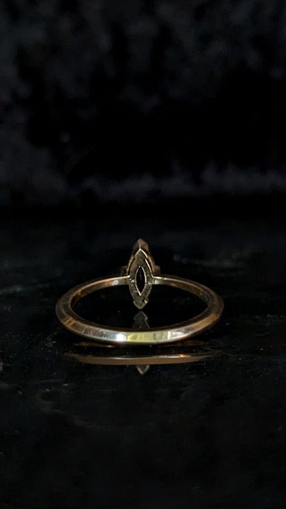 Olenna Salt and Pepper Diamond Marquise Solitaire