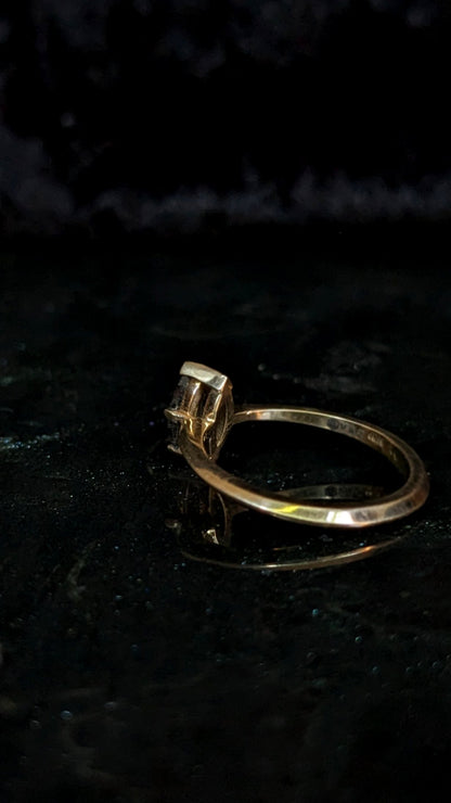 Olenna Salt and Pepper Diamond Marquise Solitaire