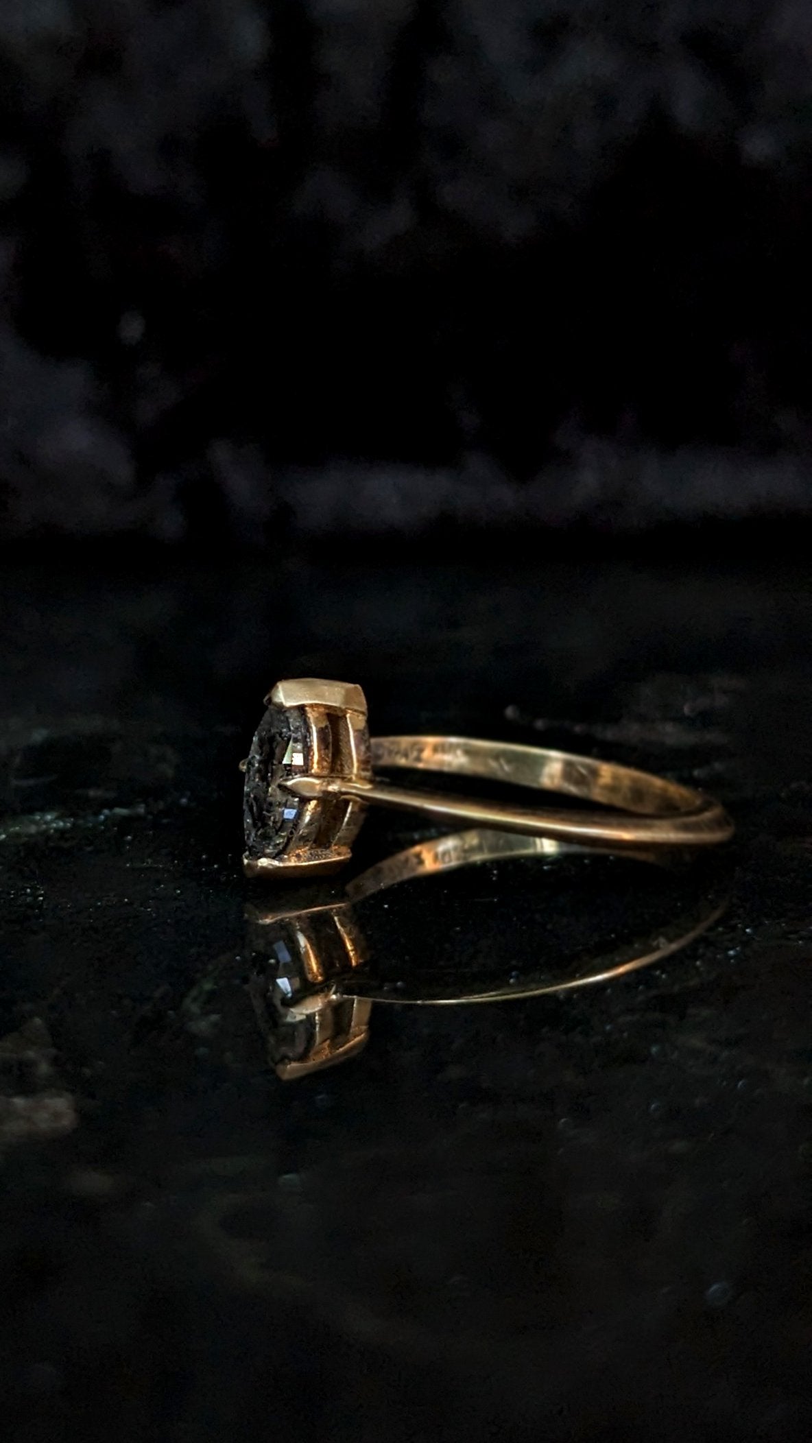 Olenna Salt and Pepper Diamond Marquise Solitaire