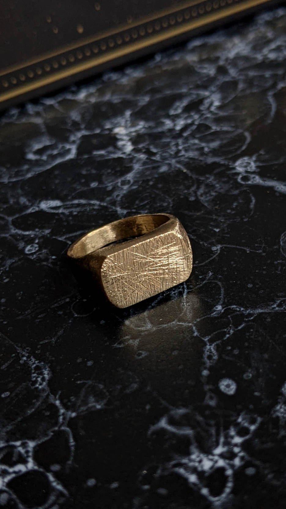 Rounded Rectangle Brass Signet - Ready to Ship