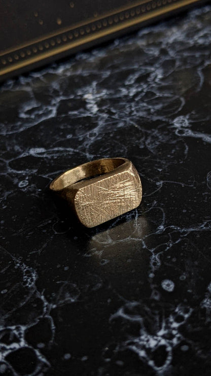 Rounded Rectangle Brass Signet - Ready to Ship
