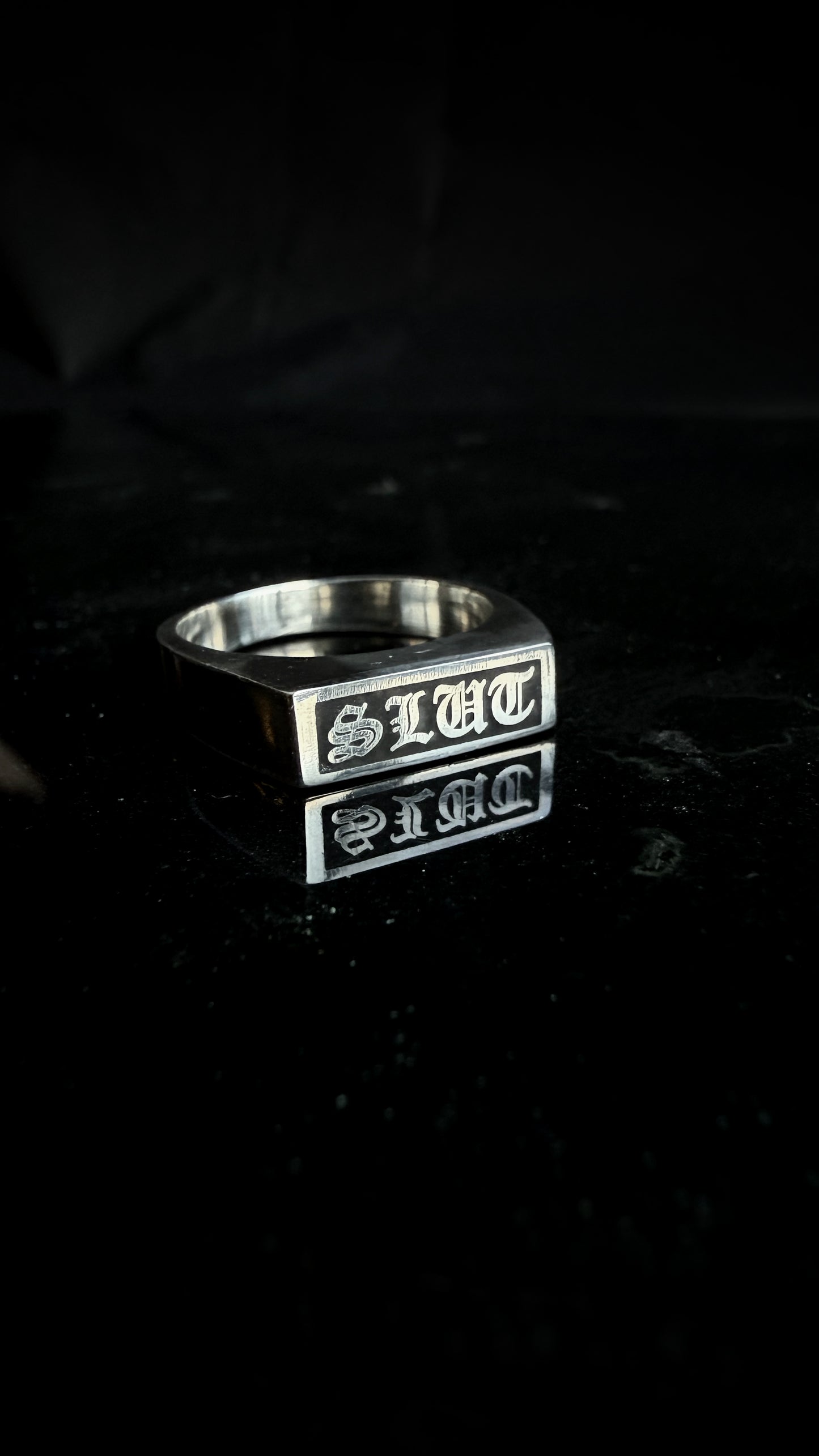 Text Signet - Silver Rectangle