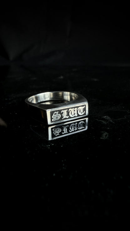 Text Signet - Silver Rectangle