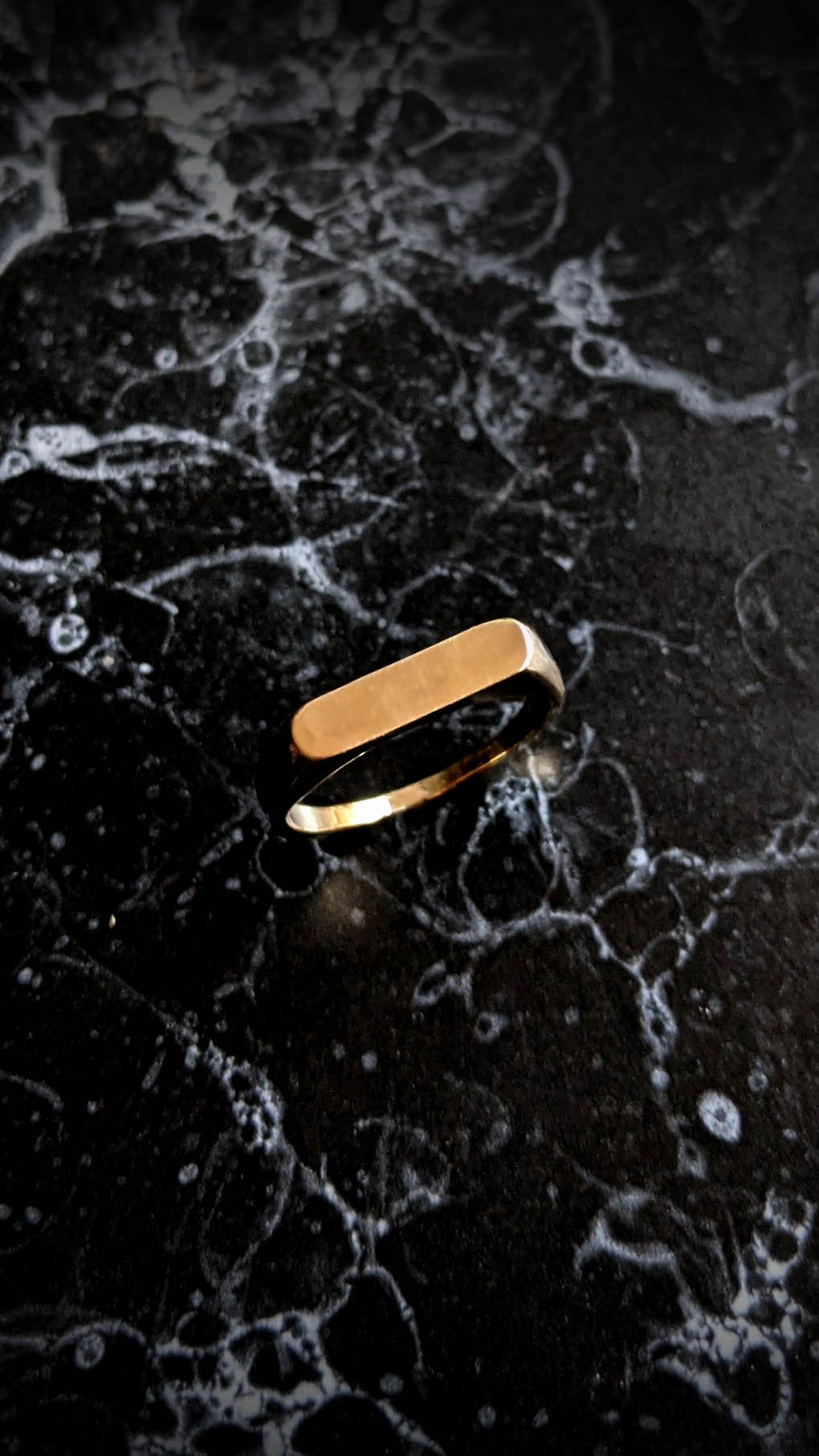 Skinny Oval Brass Stacking Signet - Ready to Ship