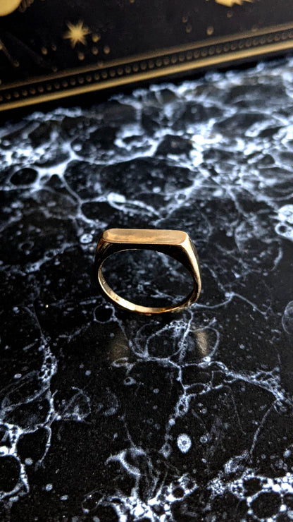 Skinny Oval Brass Stacking Signet - Ready to Ship