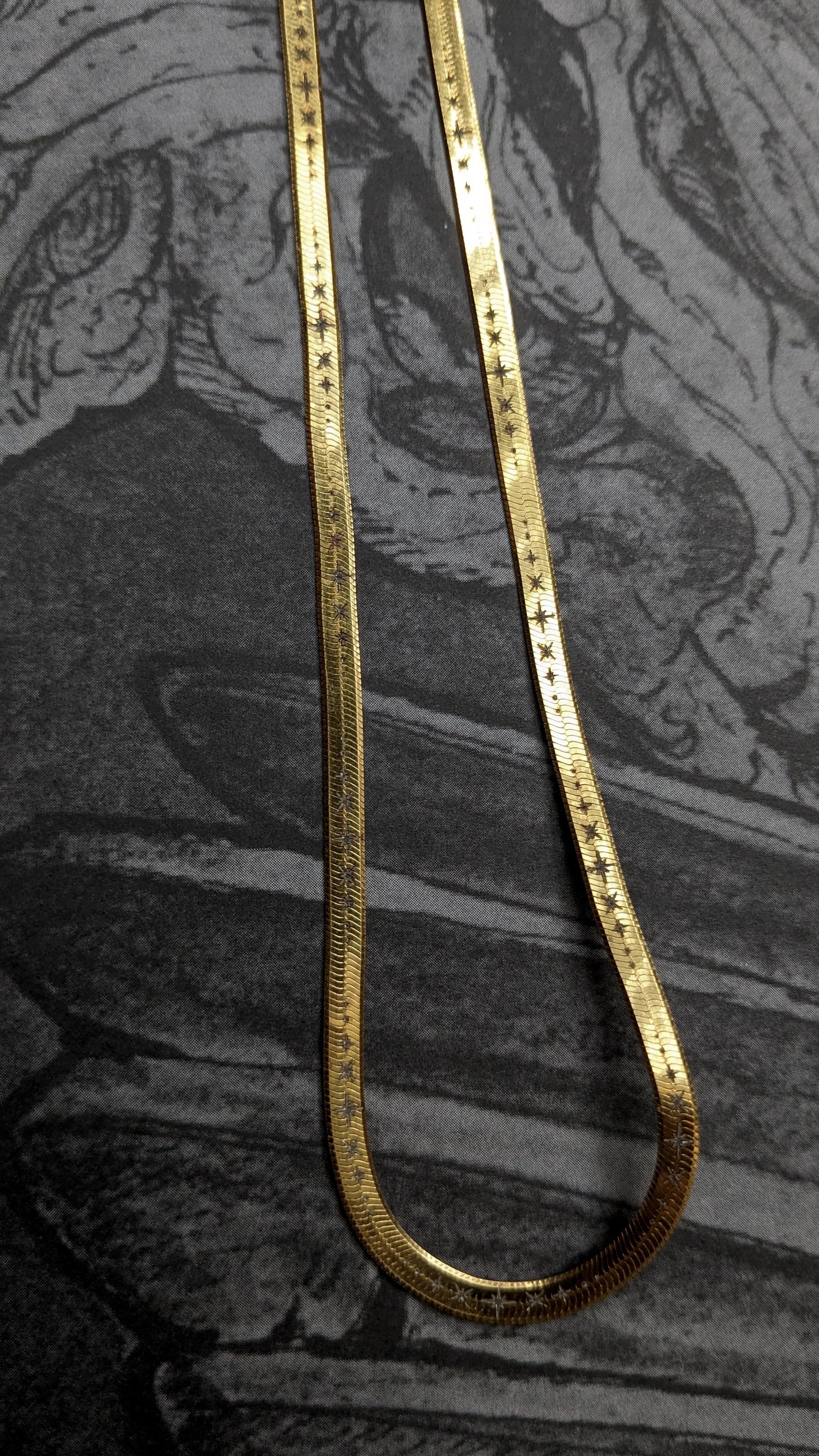 Celestial Starburst Herringbone Chain - Gold Plated