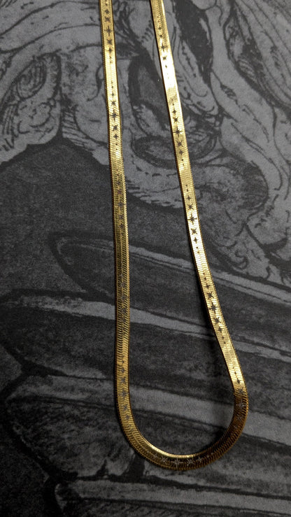 Celestial Starburst Herringbone Chain - Gold Plated