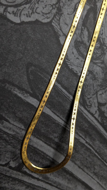 Celestial Starburst Herringbone Chain - Gold Plated