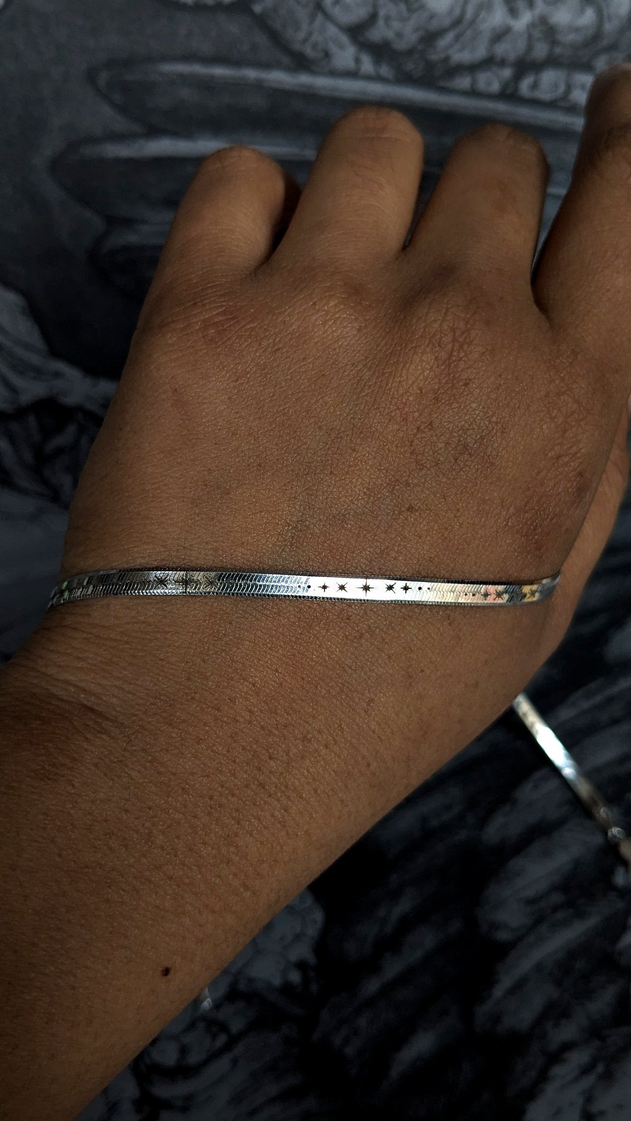 Celestial Starburst Herringbone Chain - Silver