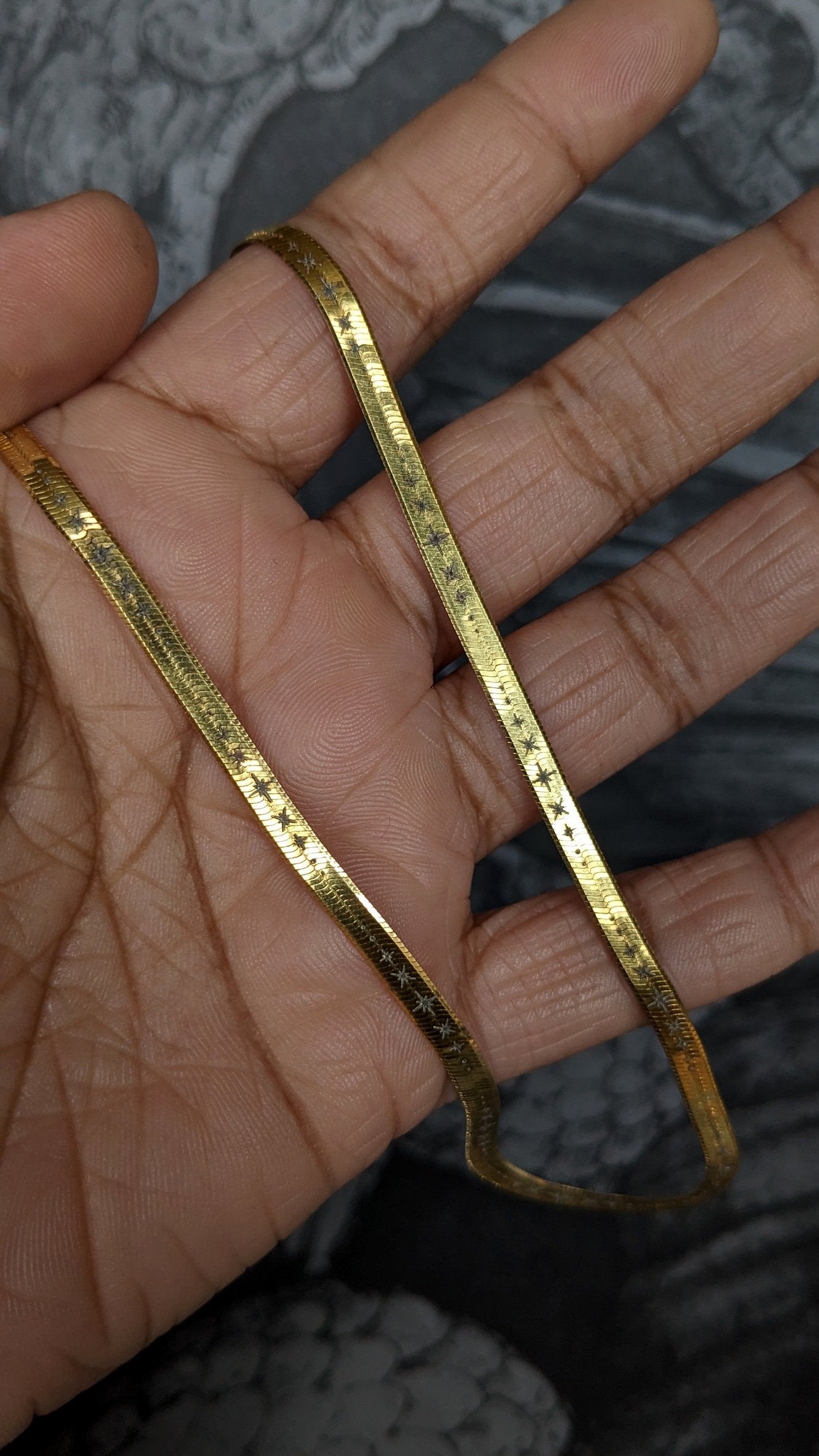 Celestial Starburst Herringbone Chain - Gold Plated