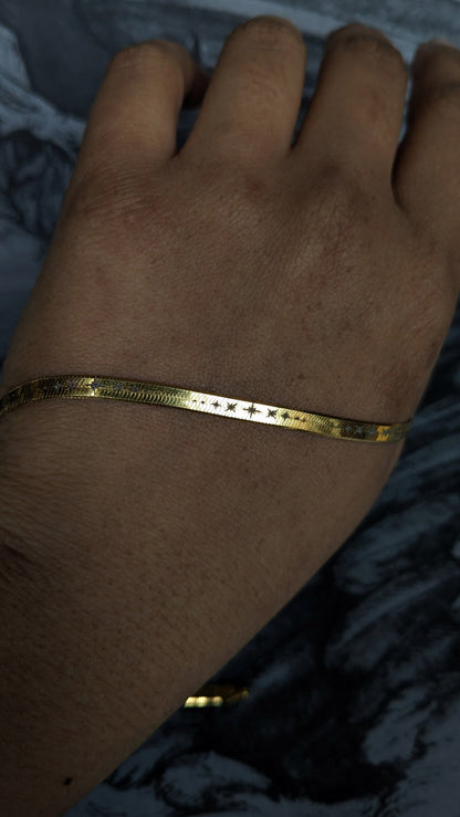 Celestial Starburst Herringbone Chain - Gold Plated