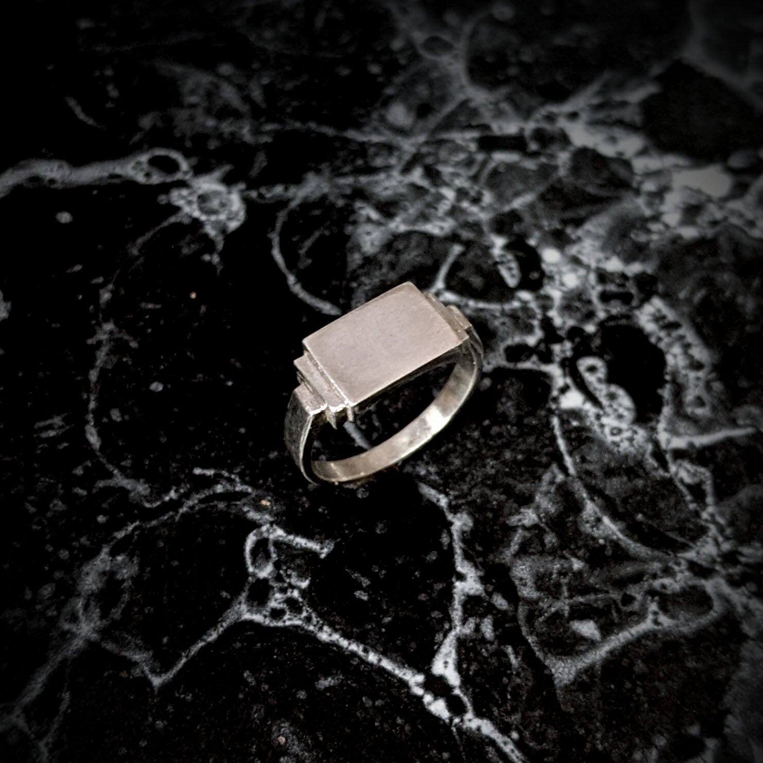 Stepped Pinky Signet Ring