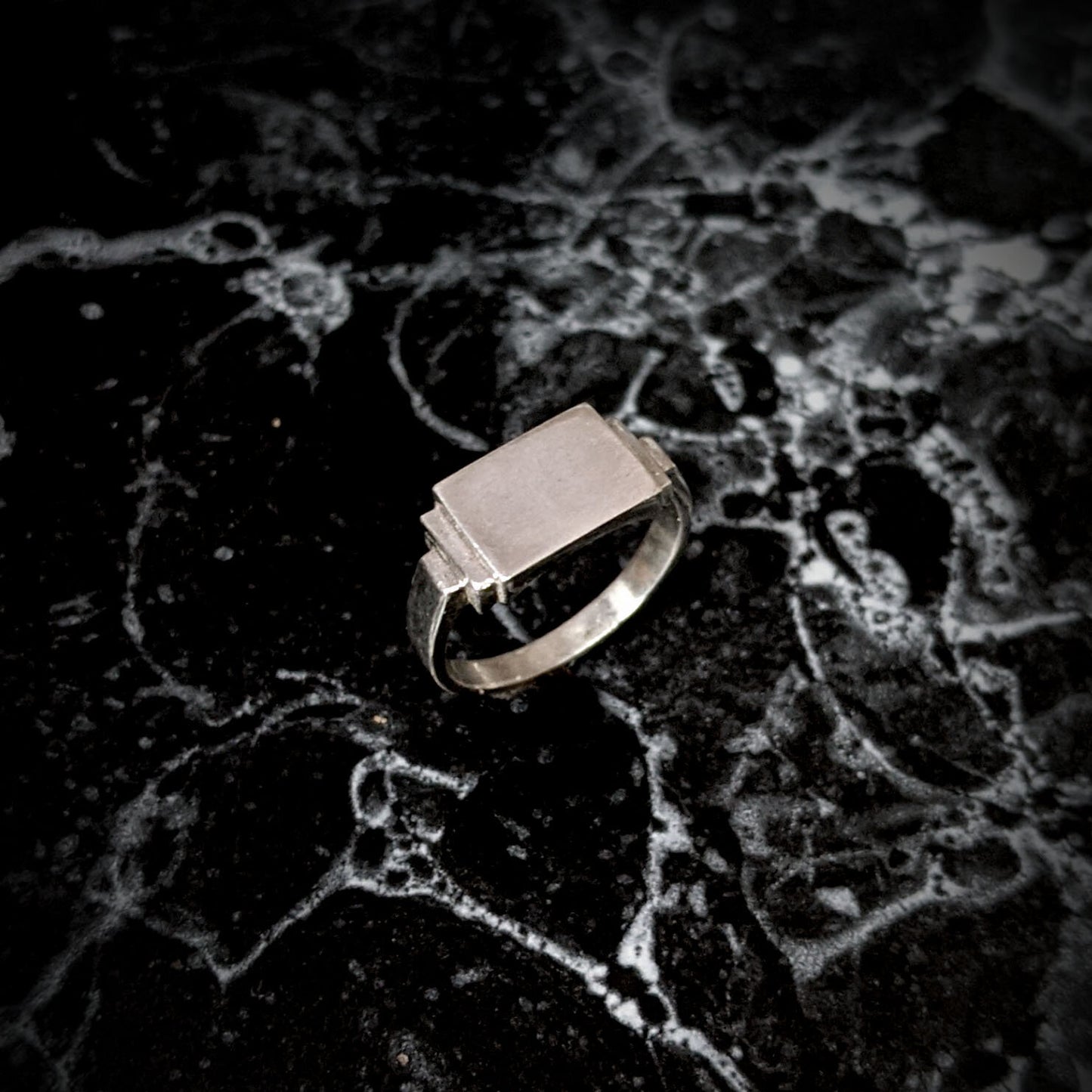 Stepped Pinky Signet Ring