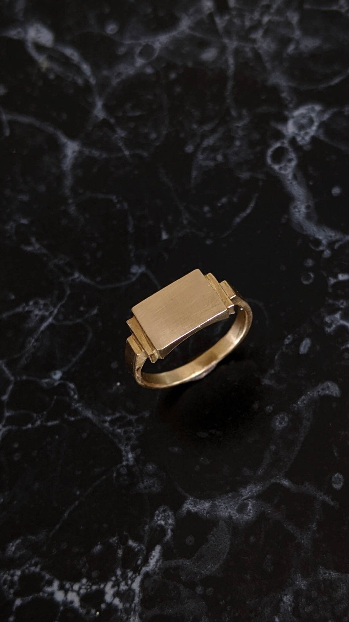 Stepped Pinky Signet Ring