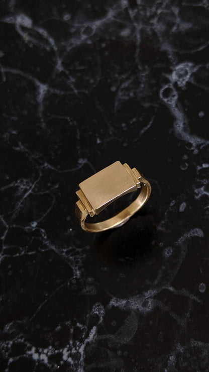Stepped Pinky Signet Ring