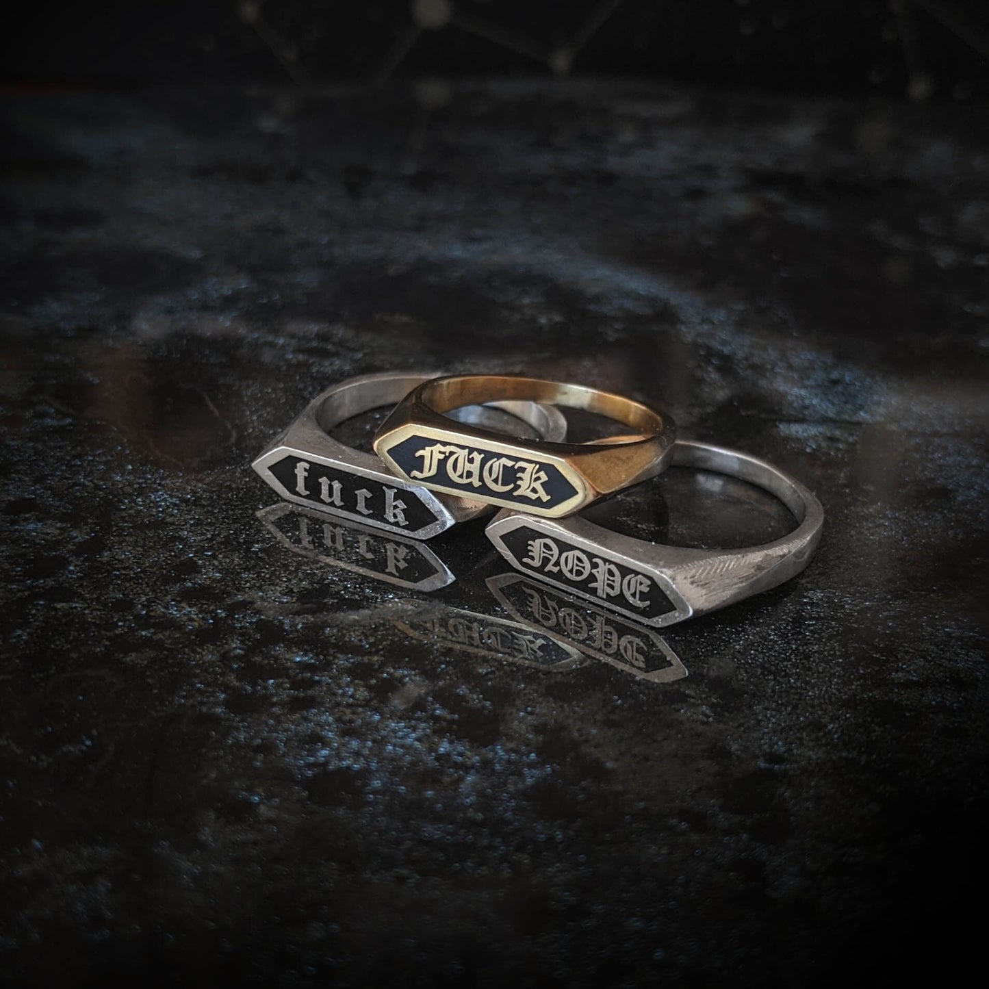 Text Signet - Brass Hex