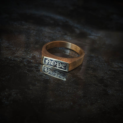 NOPE Brass Text Signet