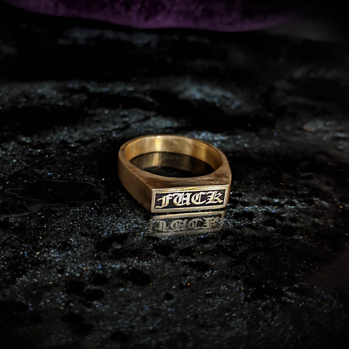 Text Signet - Brass Rectangle