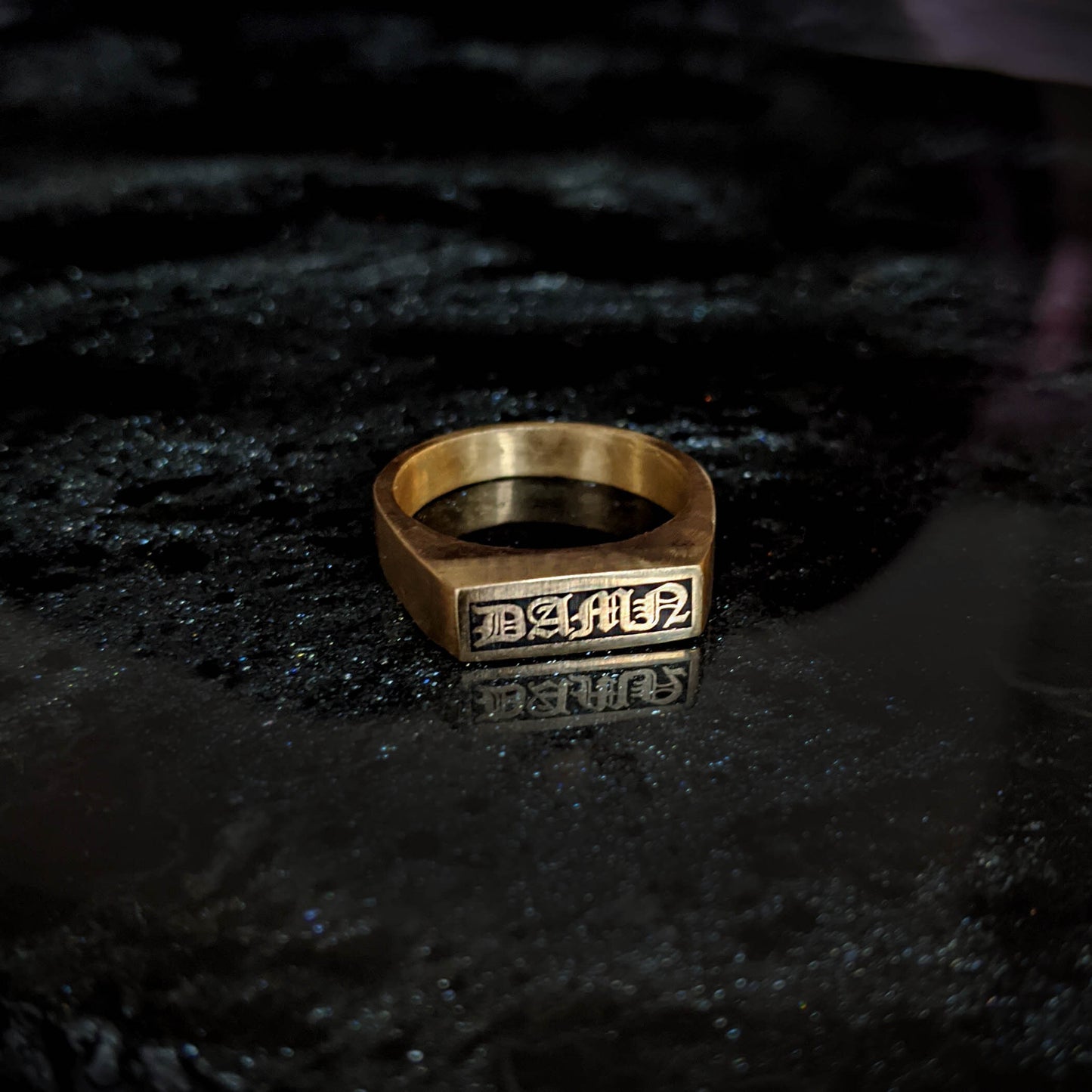 Text Signet - Brass Rectangle