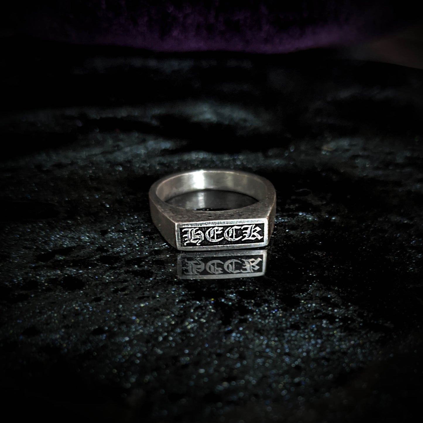 Text Signet - Silver Rectangle