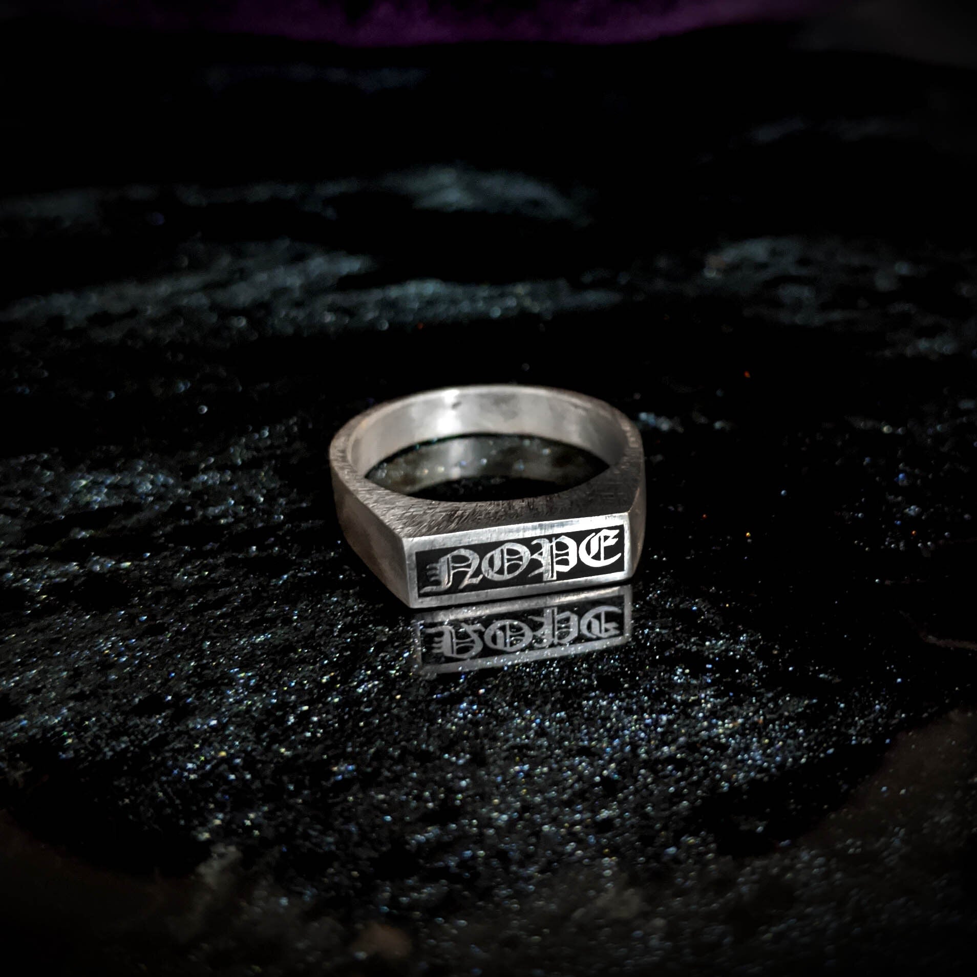NOPE Silver Text Signet