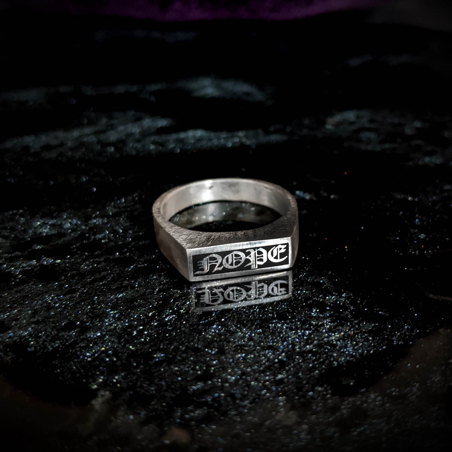 Text Signet - Silver Rectangle