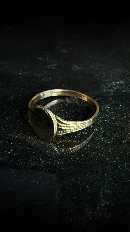 Vintage Style Oval Beaded Signet Ring