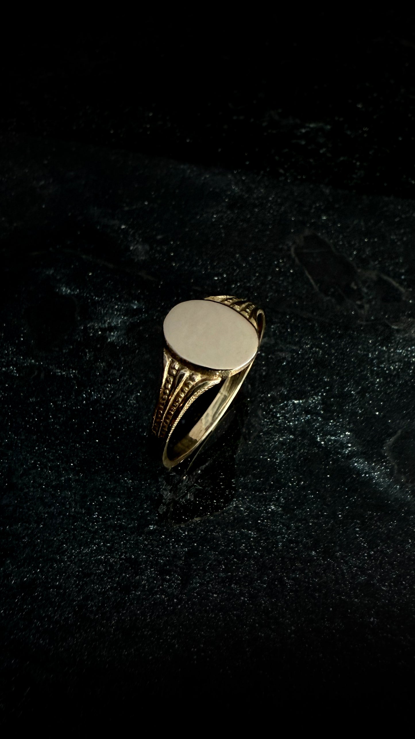 Vintage Style Oval Beaded Signet Ring