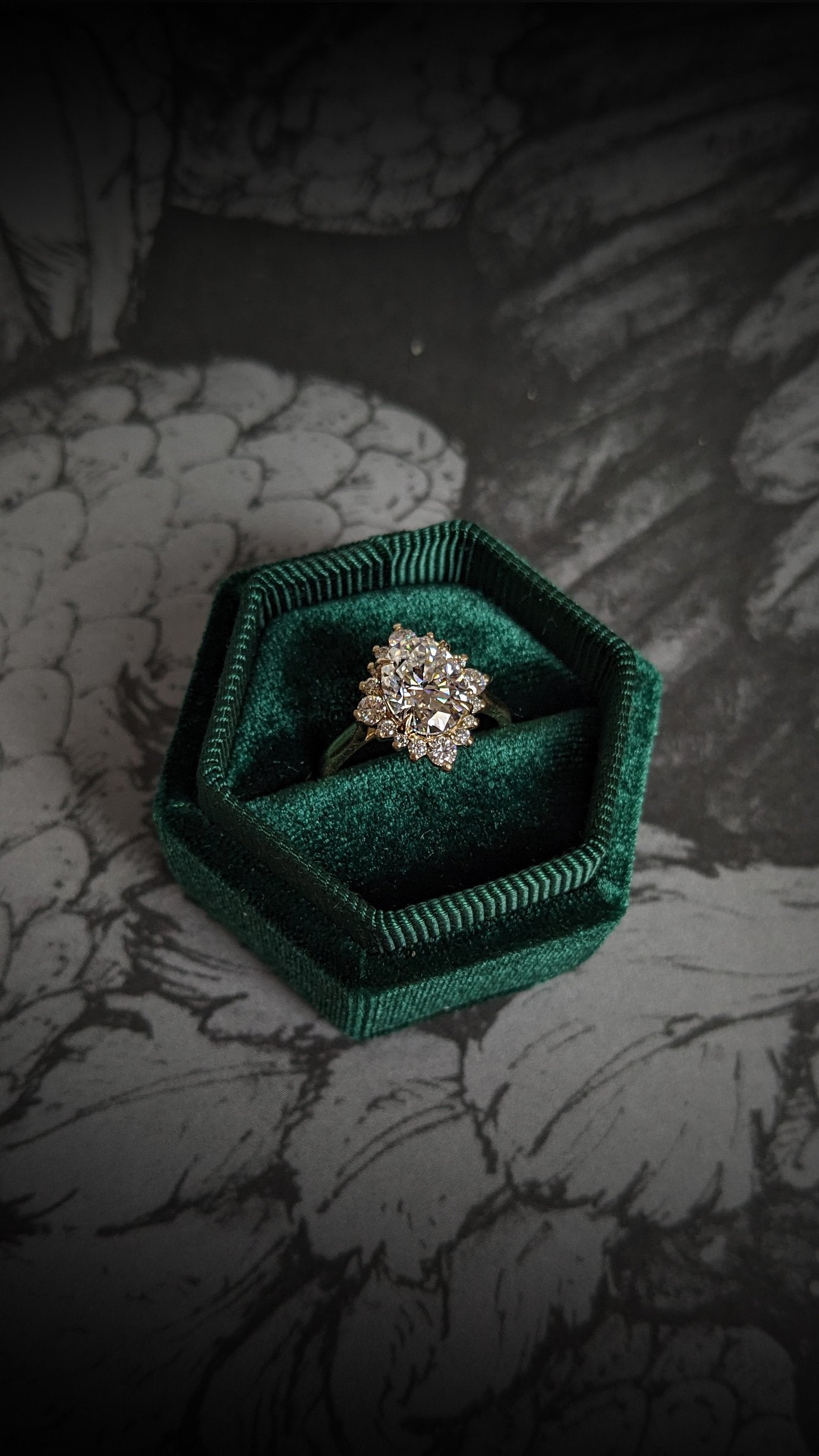 Velvet Ring Box - Green