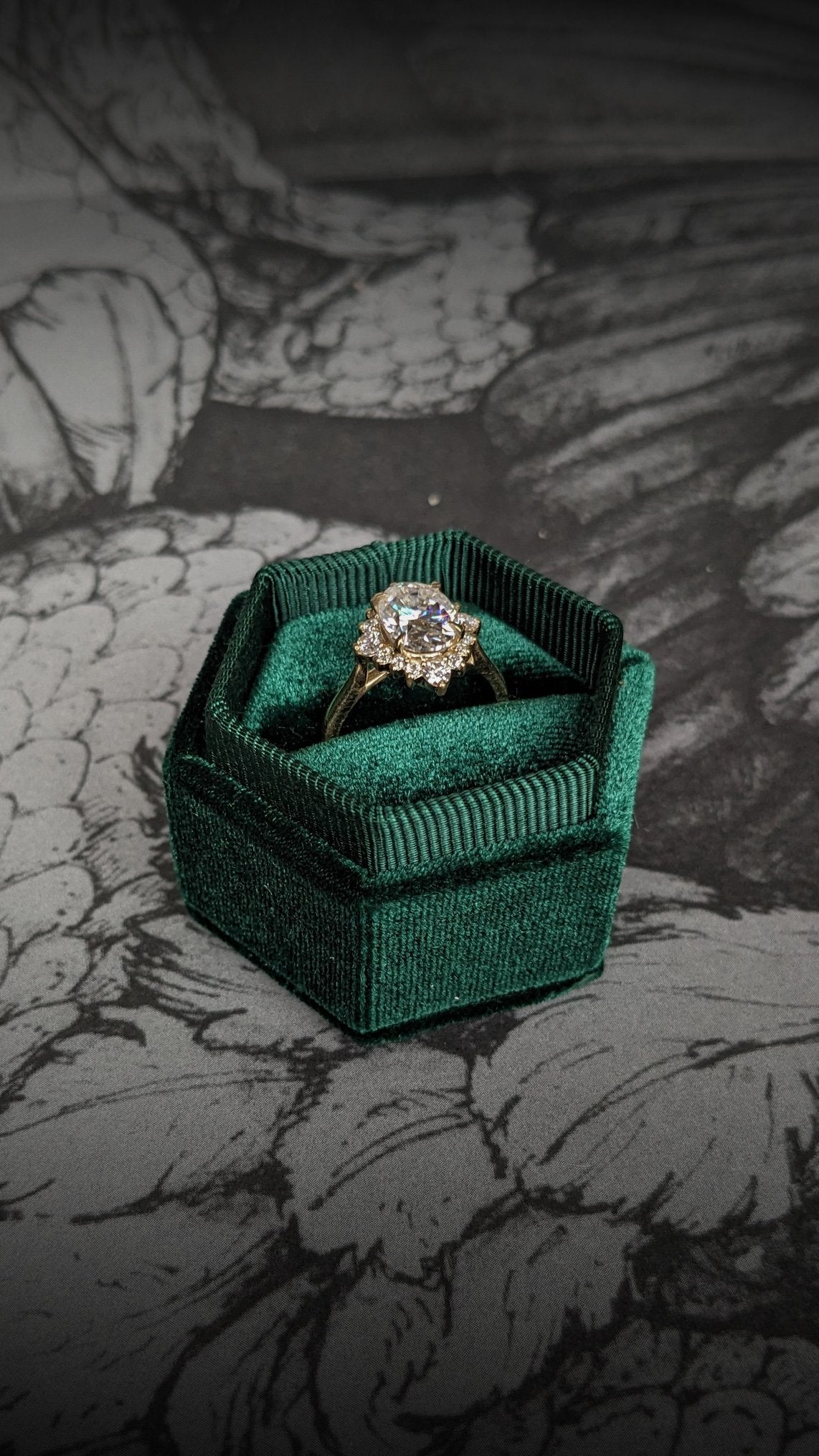 Velvet Ring Box - Green