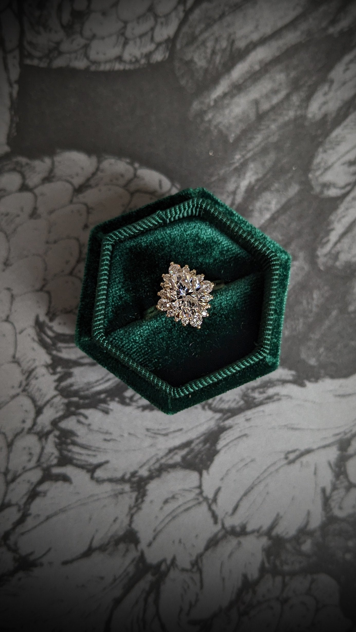 Velvet Ring Box - Green
