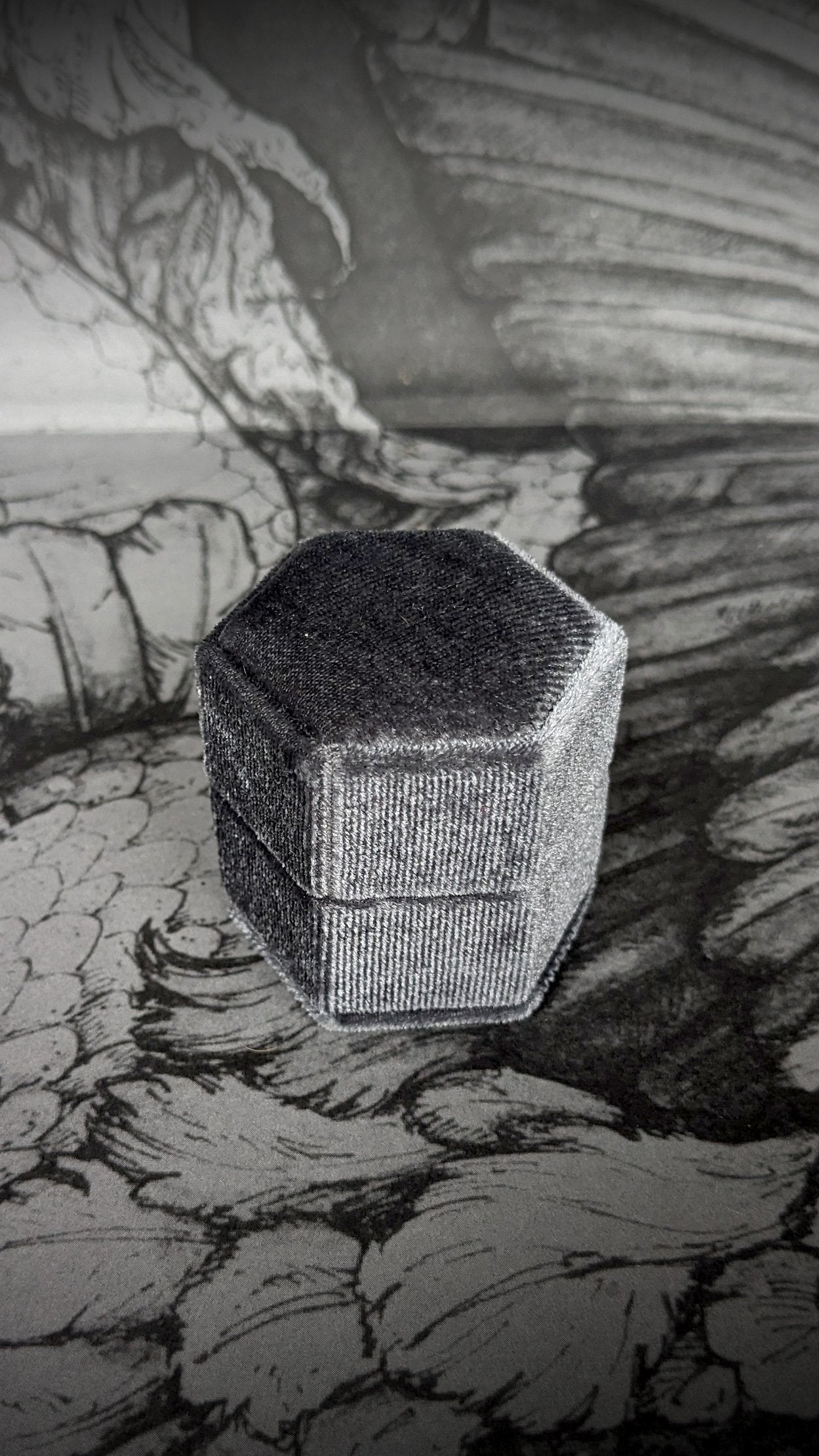 Velvet Ring Box - Grey