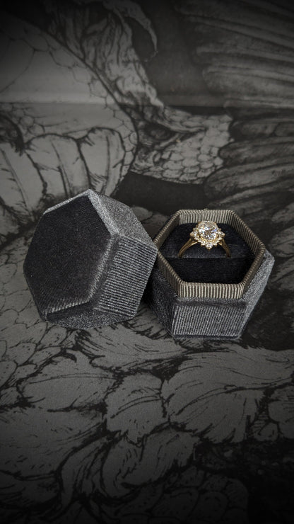 Velvet Ring Box - Grey