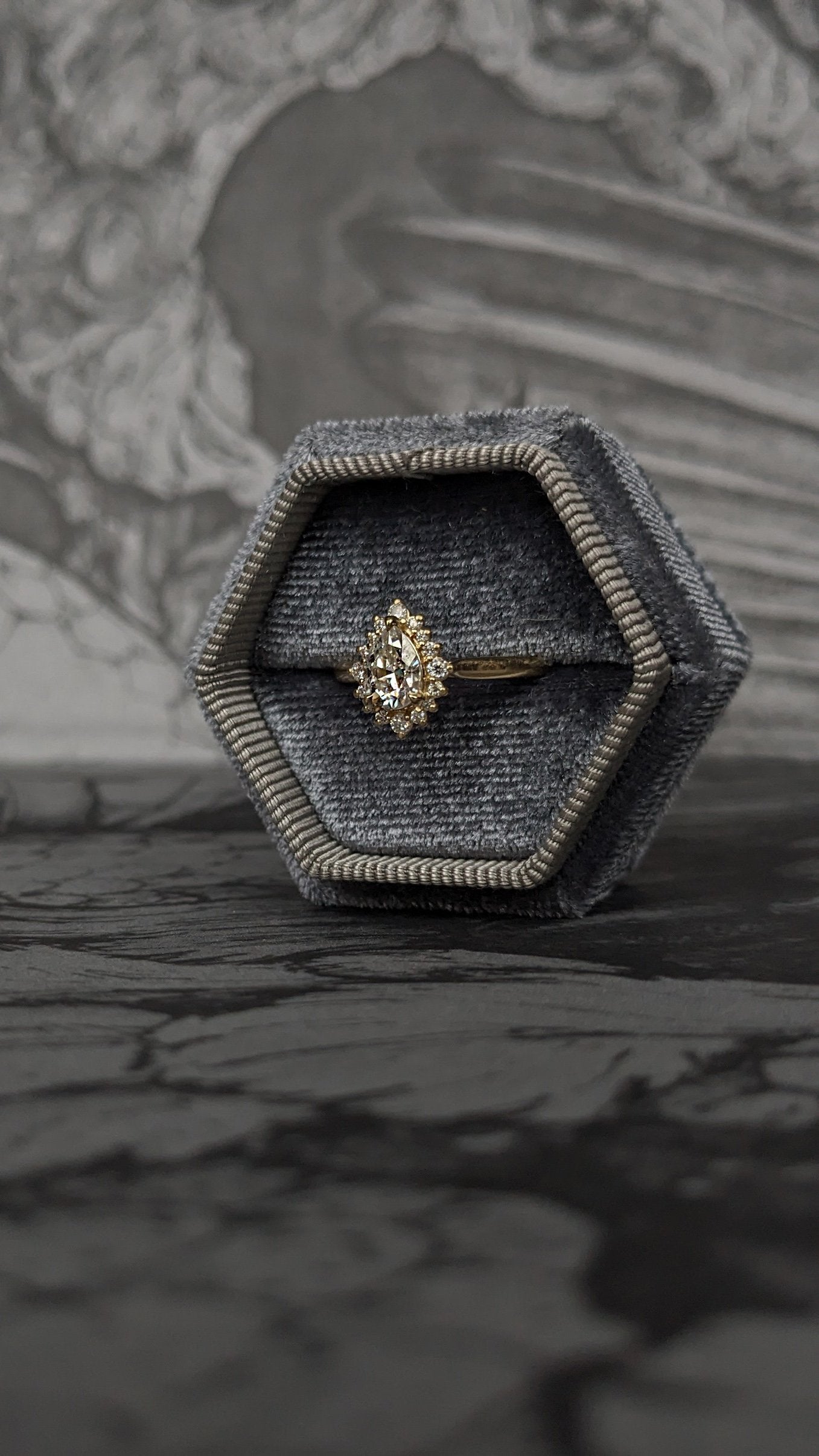 Velvet Ring Box - Grey