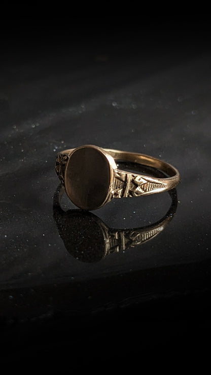 Vintage Style Oval Signet Ring