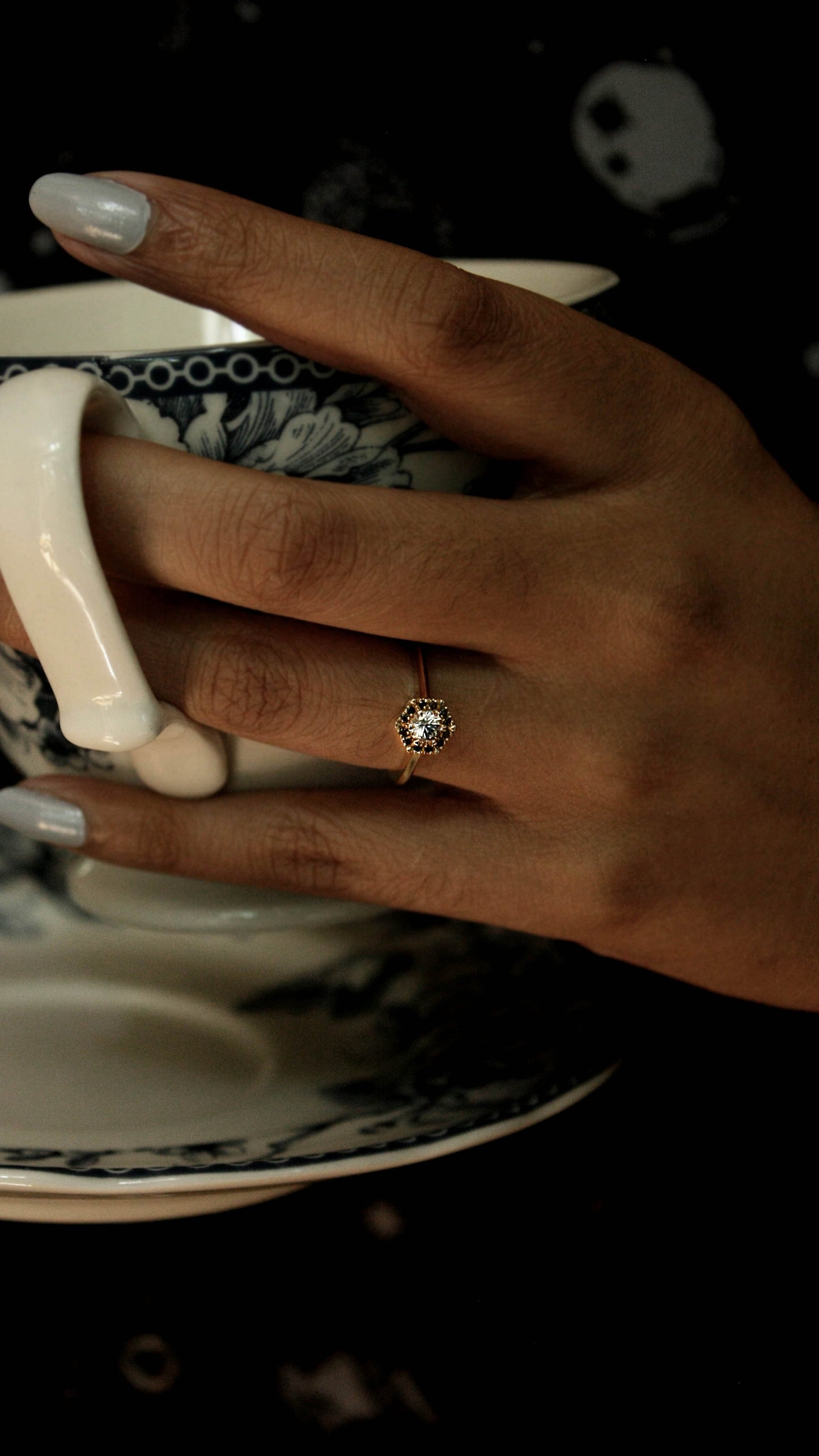 Yvaine White Sapphire Halo