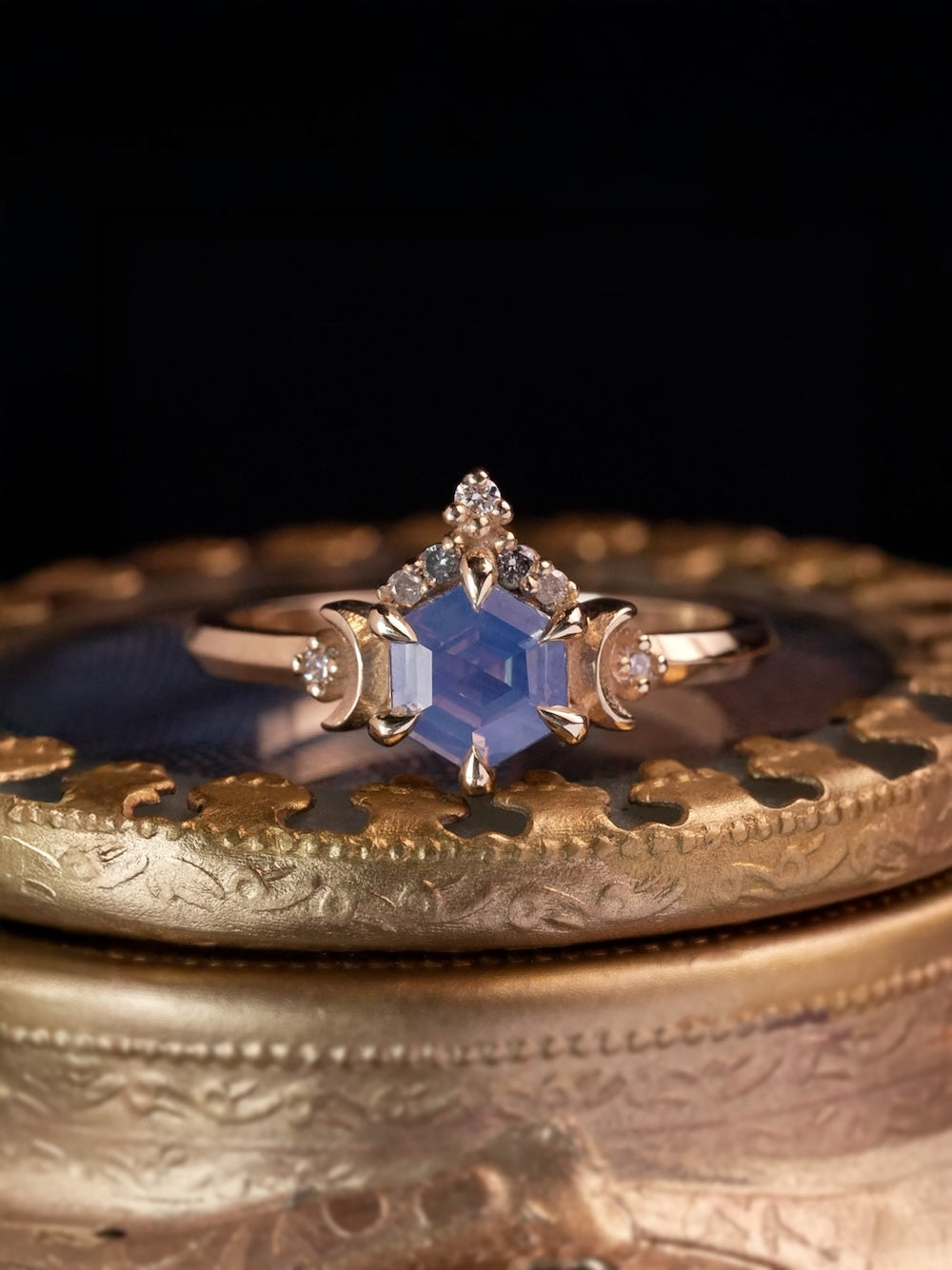 Ami Hex Opalescent Sapphire Ring