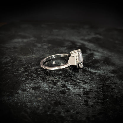 Andromeda White Sapphire Chevron Halo
