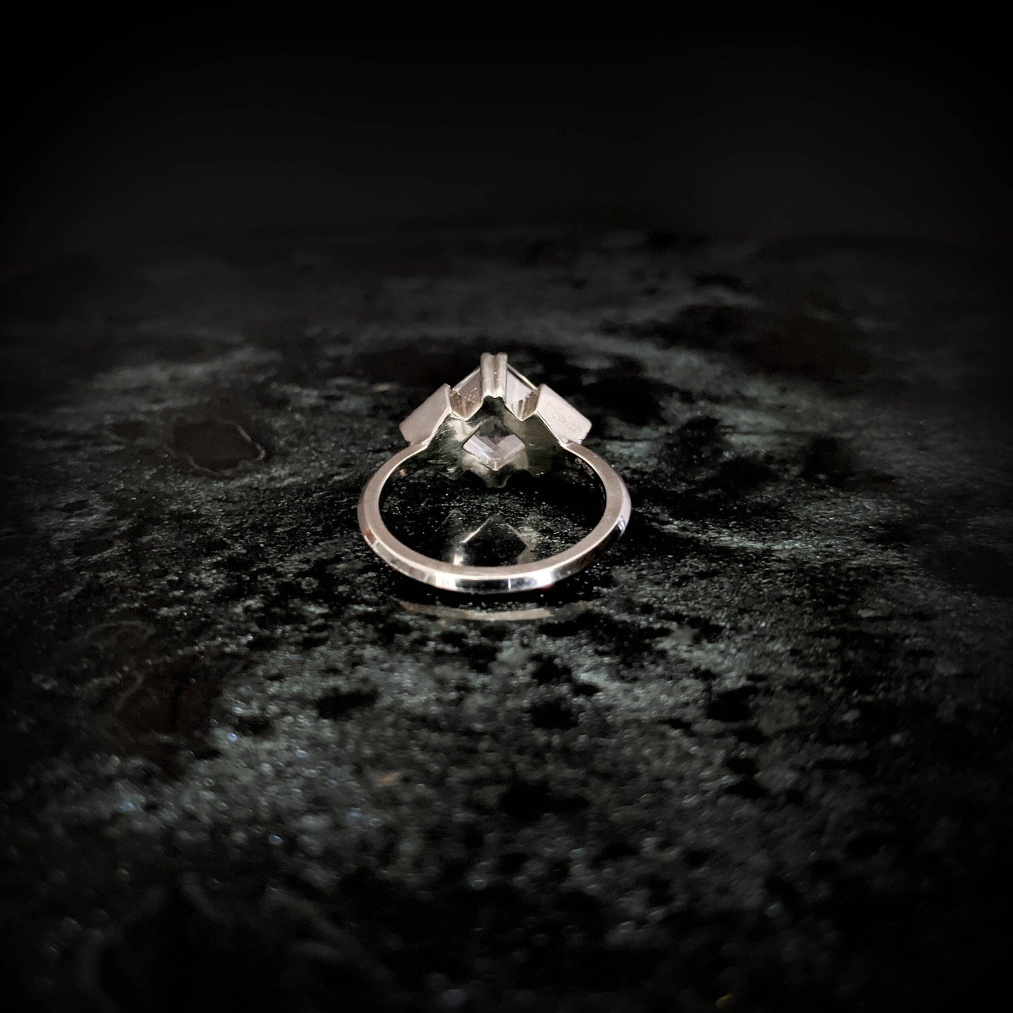 Andromeda White Sapphire Chevron Halo