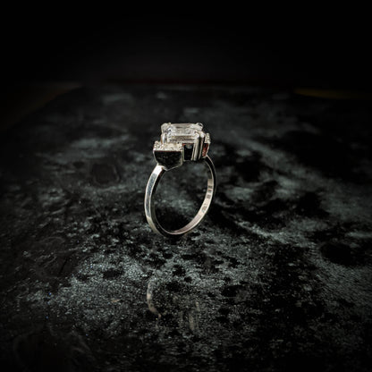 Andromeda White Sapphire Chevron Halo