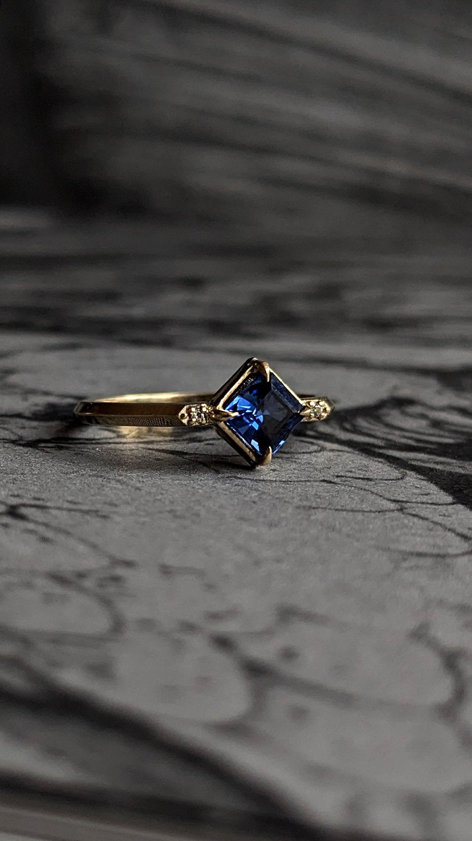 Andy Blue Sapphire Accented Ring