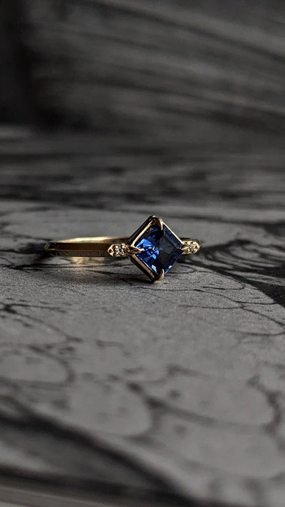 Andy Blue Sapphire Accented Ring