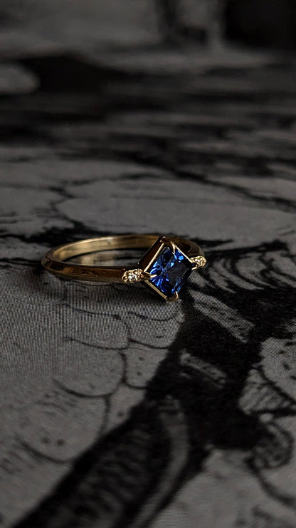 Andy Blue Sapphire Accented Ring
