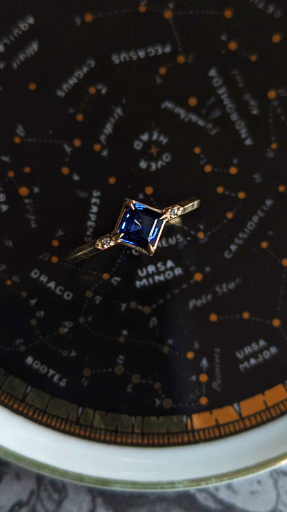 Andy Blue Sapphire Accented Ring