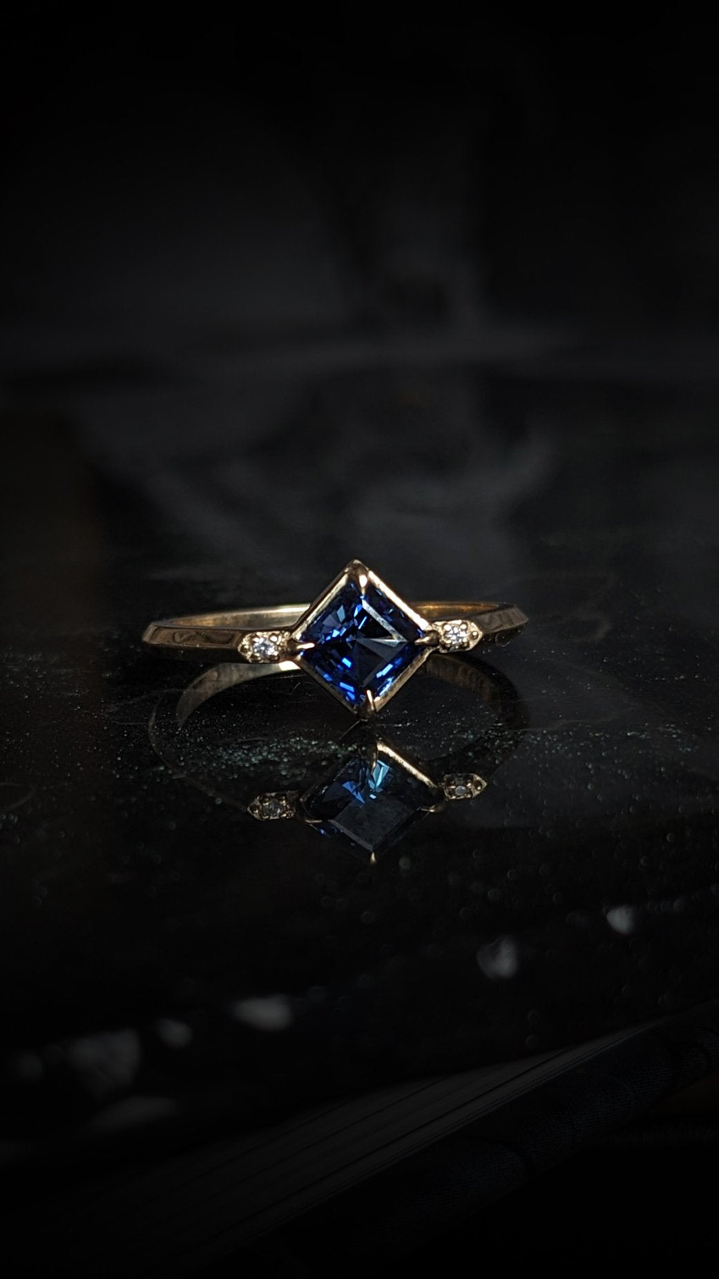 Andy Blue Sapphire Accented Ring