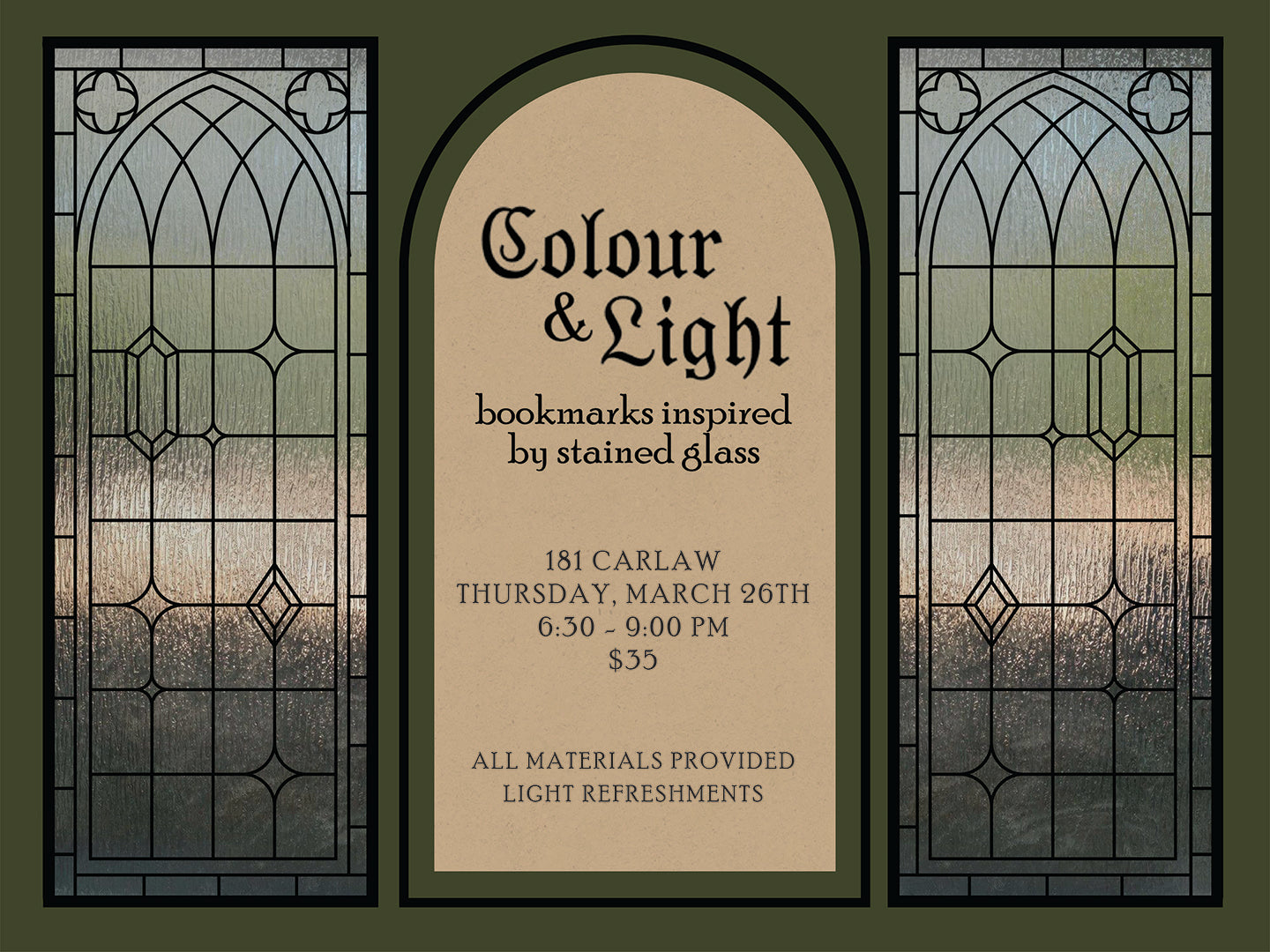Colour & Light - "Stained Glass" Bookmarks - March 26