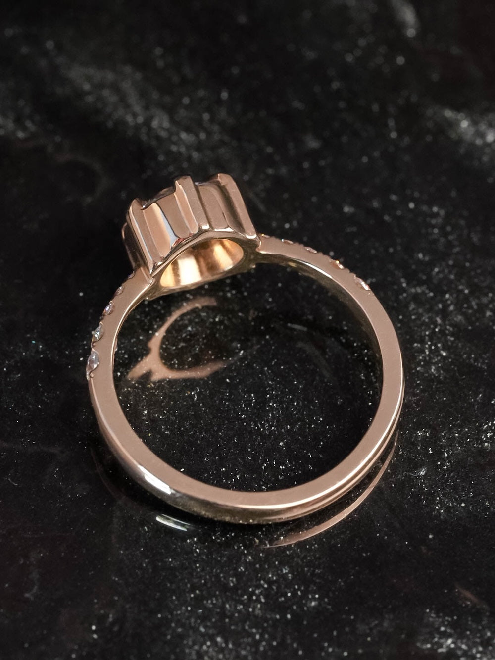 Catelyn Grey Moissanite Tapered Ring